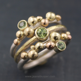 set van drie ringen in groen