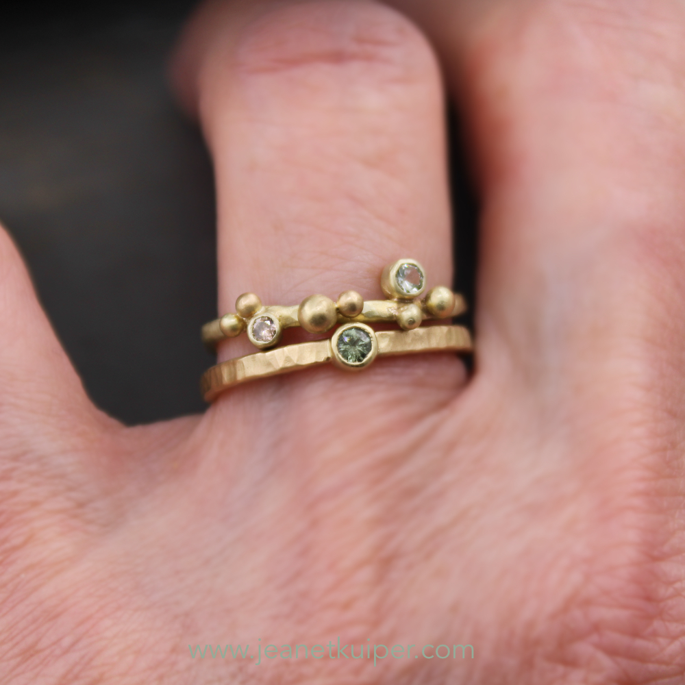 Two rings with sapphires and a diamond