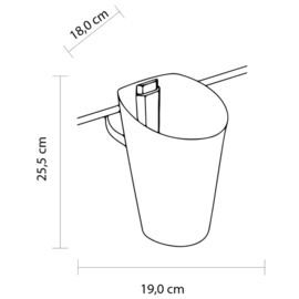 Marea Bucket (inclusief haak) wit of transparant
