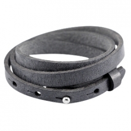 Cuoio armband triple 8mm leer black antique 31231