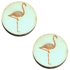 Cabochon plat 12mm hout sea green flamingo 42048