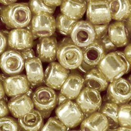 Rocailles 4mm 6/0 metallic shine gold champagne 75885