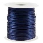 Satijnkoord donkerblauw 2mm per meter Pv111