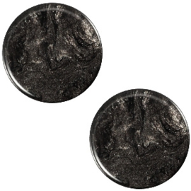 Cabochon Polaris plat 7mm jais black 32543