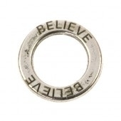 Ring 14mm believe antiekzilver metaal pp908