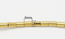 Hematiet kralen tube 5x3mm goudkleur 001114