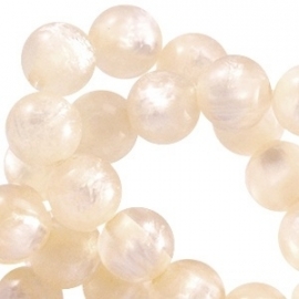 Polaris kraal rond 6mm pearl shine silk beige 22657
