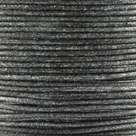 Waxkoord zwart metallic 1mm per meter