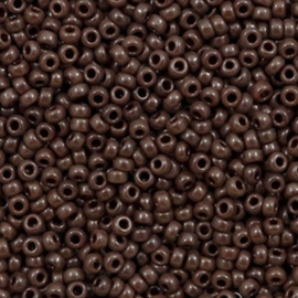 Miyuki rocailles 11/0 (2mm) opaque chocolate brown 11-409