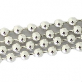 Ball chain ketting 2mm zilverkleur, 100cm B07527