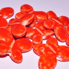 Keramiekkraal 30mm vlinder oranje