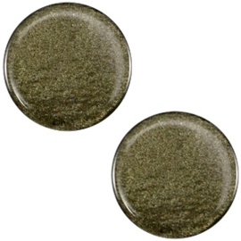 Cabochon Polaris plat 12mm soft tone shiny army green 33379