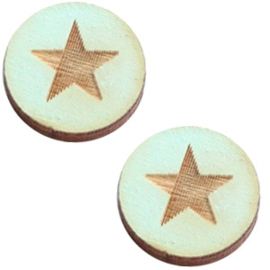 Cabochon plat 12mm hout sea green star 42020