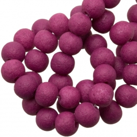 Glaskraal pumice fuchsia 6mm 10 stuks CE236