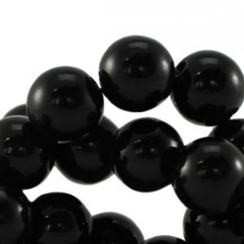 Acrylkraal 12mm rond glans zwart