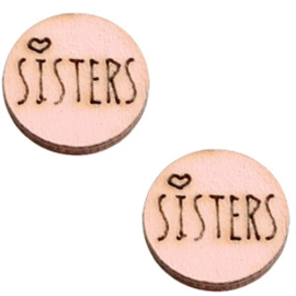 Cabochon plat 12mm hout pink sisters 42041