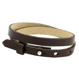 Cuoio armband dubbel 8mm leer dark sepia brown 46938