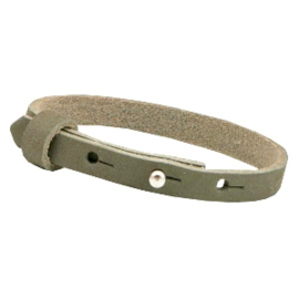 Cuoio armband 8mm nubuck leer sage greenbrown 46365