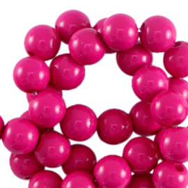 Acrylkraal 6mm rond shiny Fuchsia pink 77776