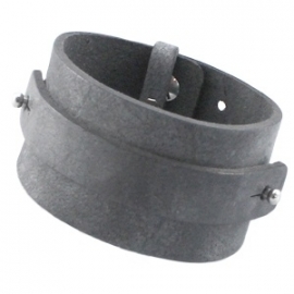 Cuoio armband breed 15mm leer antracita zwart 20077