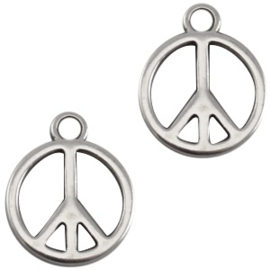 DQ bedel peace 15x18,5mm antiekzilver nikkelvrij 23100