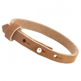 Cuoio armband 8mm leer pale gold brown 75249