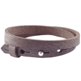 Cuoio armband dubbel 8mm leer chocolato brown 17513