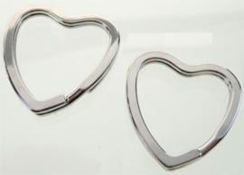 Sleutelhanger 31x31mm hartvorm metaal