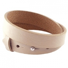 Cuoio armband dubbel 15mm leer off white 17523