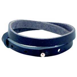 Cuoio armband dubbel 8mm leer deep blue 35296