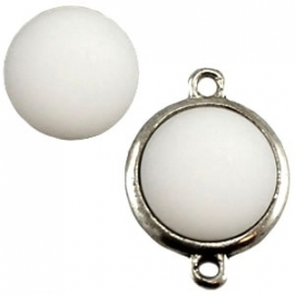 Cabochon Polaris 12mm matt bianco white 11583