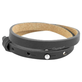 Cuoio armband dubbel 8mm leer carbon grey 38526