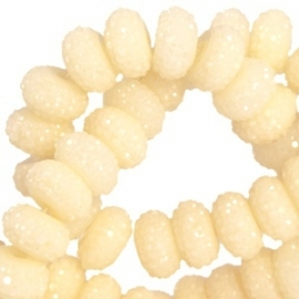 Sparkling beads 8mm disc ivory yellow 24388