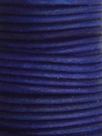 DQ Leer rond 3mm vintage hollands blauw per 20cm