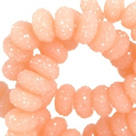Sparkling beads 8mm disc vintage rose peach 24386