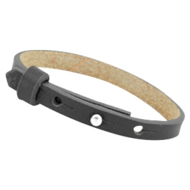 Cuoio armband 8mm leer carbon grey 38527