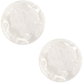 Cabochon Polaris plat 12mm jais wit beige 32550