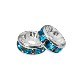 Rhinestone spacer 4x2mm blue K426