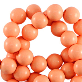 Acrylkraal 6mm rond shiny Coral orange 77781