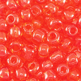 Rocailles 4mm 6/0 transparent red 83392