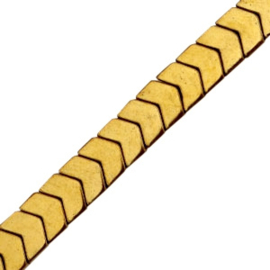 Hematiet kralen arrow 6x5mm gold 44499
