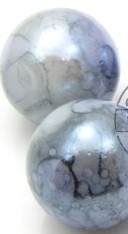 Glaskraal crackle shine 8mm blauw melee mf25710 5 stuks
