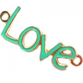 Love tussenzetsel 40x16mm bright groen-goud