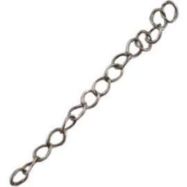 DQ verlengketting 10cm antiekzilver plated 19032