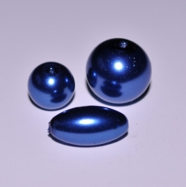 Glasparel 16mm ovaal donker blauw