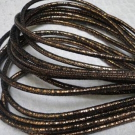 DQ Stitched nappa leer 3mm goud zwart reptiel