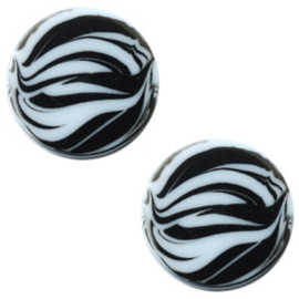 Cabochon Polaris plat 12mm zebra powder blue 43761