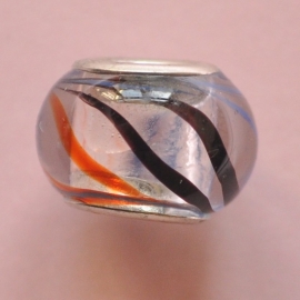 Pandora Style glaskraal 14x10mm transparant