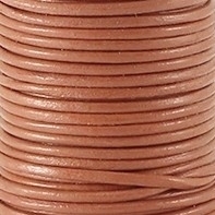 DQ Leer rond 2mm sandstone brown per 20cm