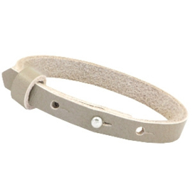 Cuoio armband 8mm leer sage grey 35303